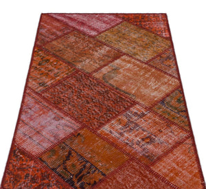 Apex Patchwork Carpet Red 26734 82 x 151 cm