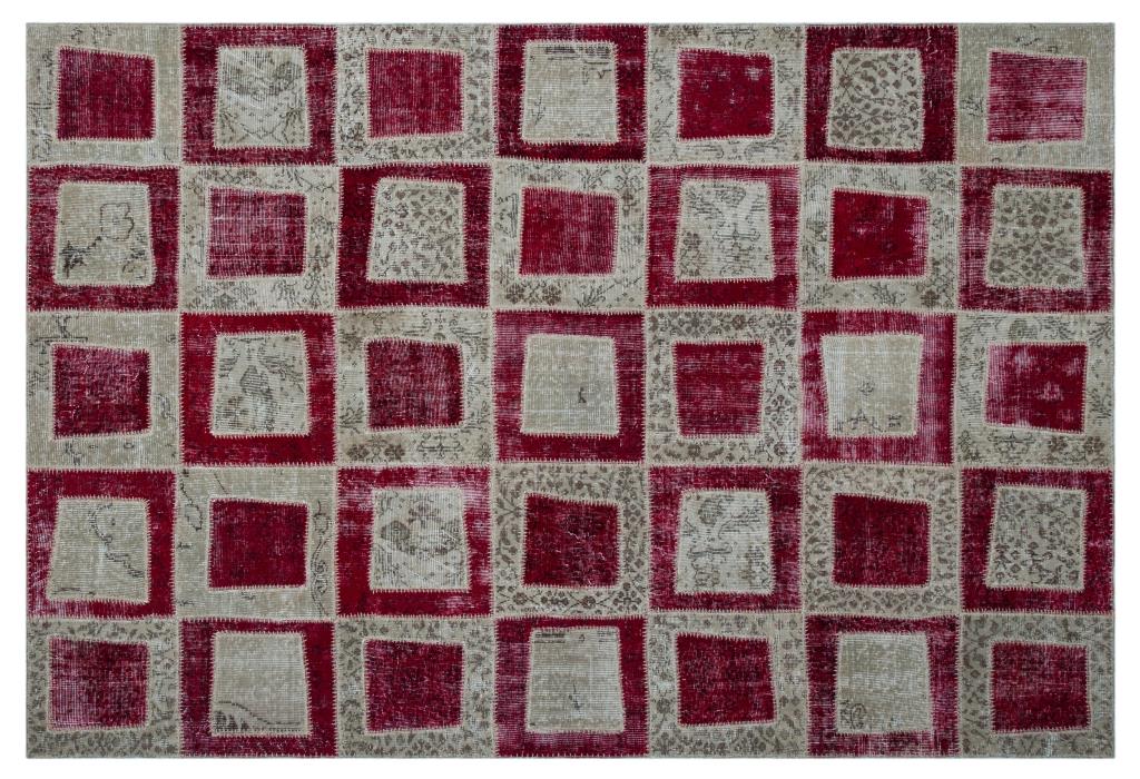 Apex Patchwork Carpet Red 26800 191 x 281 cm