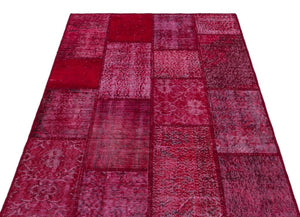 Apex Patchwork Carpet Red 26830 120 x 180 cm