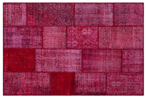 Apex Patchwork Carpet Red 26830 120 x 180 cm