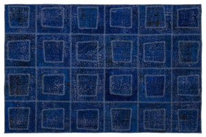 Apex Patchwork Carpet Blue 2086 160 x 230 cm