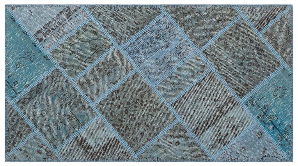 Apex Patchwork Carpet Blue 21326 82 x 150 cm