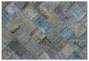 Apex Patchwork Carpet Blue 21581 160 x 233 cm