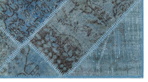 Apex Patchwork Carpet Blue 24707 80 x 150 cm