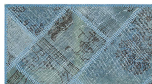 Apex Patchwork Carpet Blue 24707 80 x 150 cm