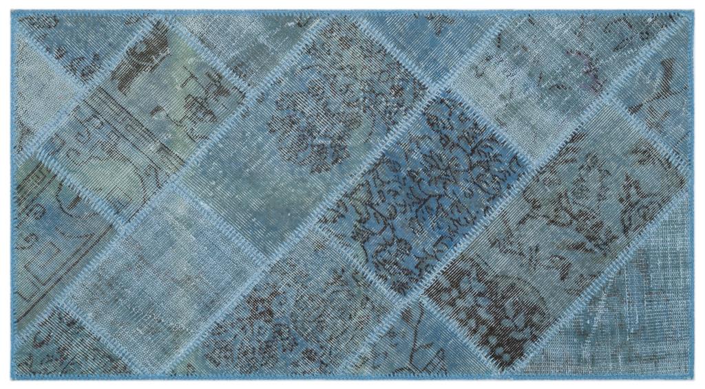 Apex Patchwork Carpet Blue 24707 80 x 150 cm