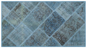 Apex Patchwork Halı Mavi 24707 80 x 150 cm