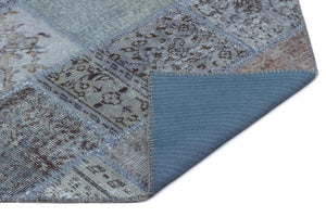 Apex Patchwork Carpet Blue 24737 80 x 150 cm