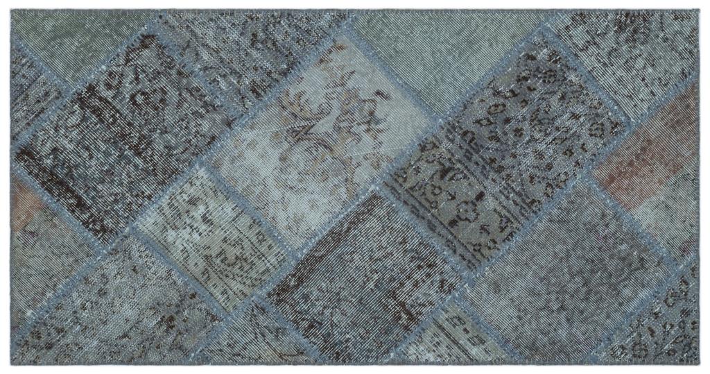 Apex Patchwork Carpet Blue 24737 80 x 150 cm