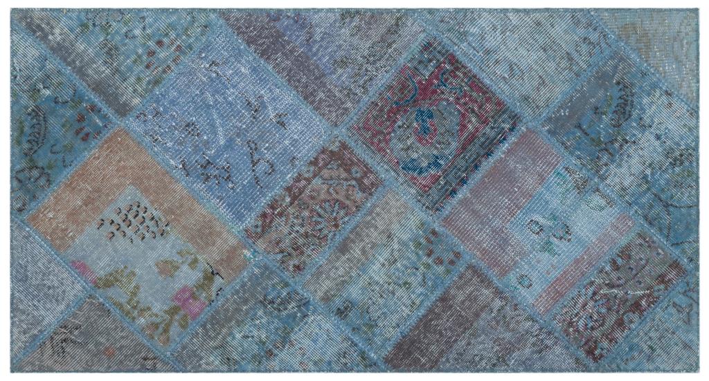 Apex Patchwork Carpet Blue 24752 80 x 150 cm