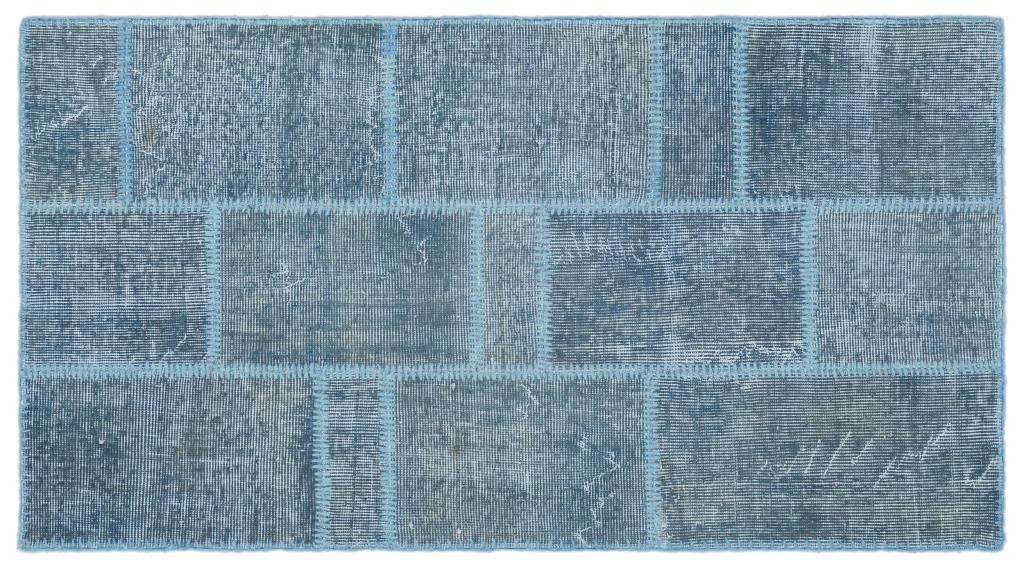 Apex Patchwork Carpet Blue 25052 80 x 150 cm