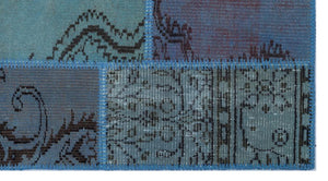 Apex Patchwork Carpet Blue 25899 80 x 150 cm