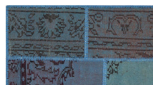 Apex Patchwork Carpet Blue 25899 80 x 150 cm