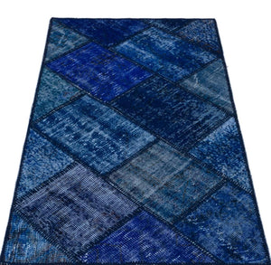 Apex Patchwork Halı Mavi 25976 80 x 150 cm