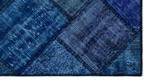 Apex Patchwork Carpet Blue 25976 80 x 150 cm