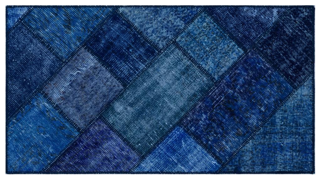 Apex Patchwork Carpet Blue 26004 80 x 150 cm