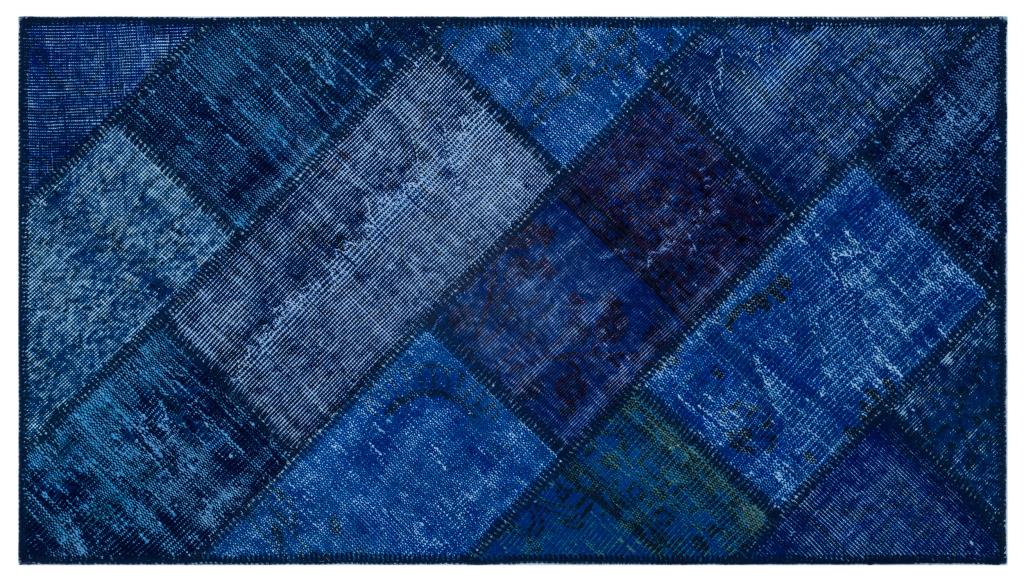 Apex Patchwork Carpet Blue 26024 80 x 150 cm