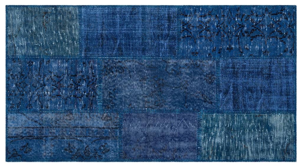 Apex Patchwork Carpet Blue 26062 80 x 150 cm