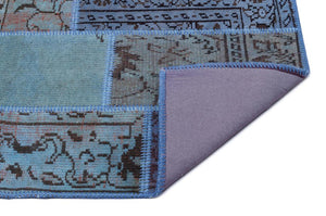 Apex Patchwork Carpet Blue 26064 80 x 150 cm