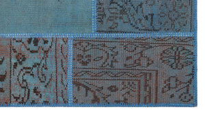 Apex Patchwork Carpet Blue 26064 80 x 150 cm
