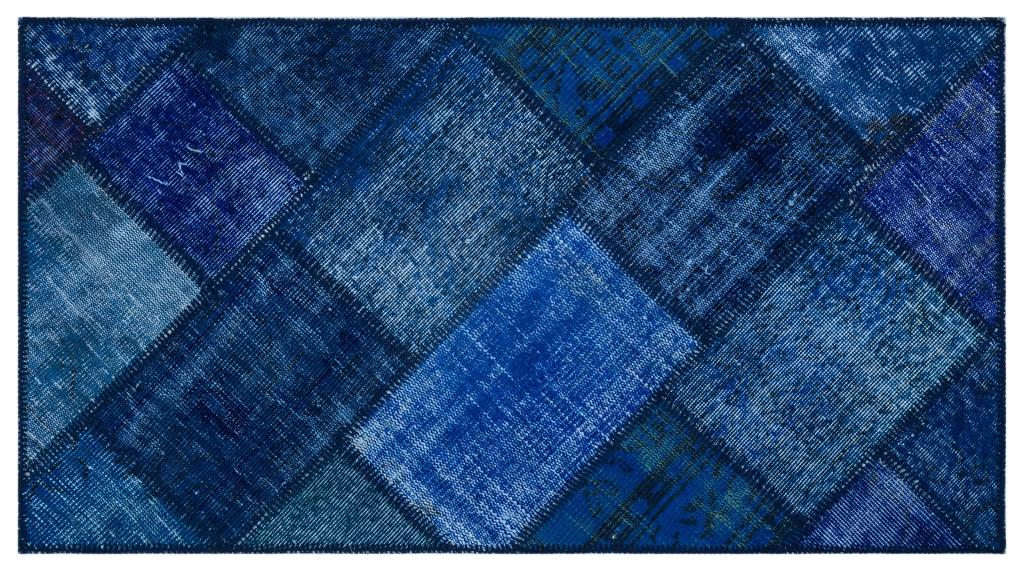 Apex Patchwork Carpet Blue 26081 80 x 150 cm