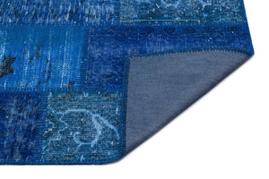 Apex Patchwork Carpet Blue 26213 80 x 150 cm
