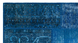 Apex Patchwork Carpet Blue 26213 80 x 150 cm