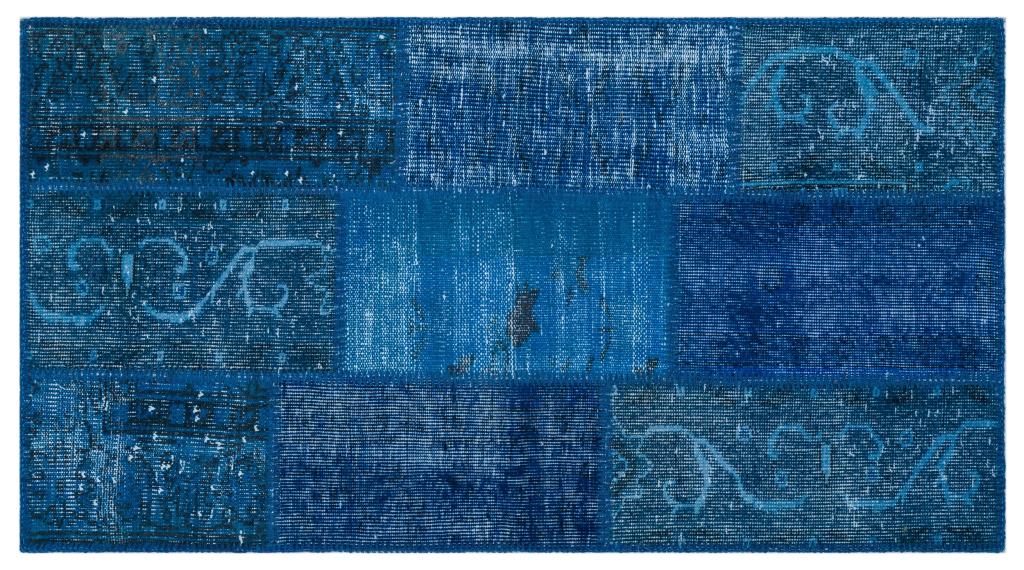 Apex Patchwork Carpet Blue 26213 80 x 150 cm