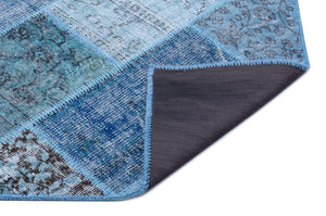 Apex Patchwork Carpet Blue 26605 120 x 180 cm