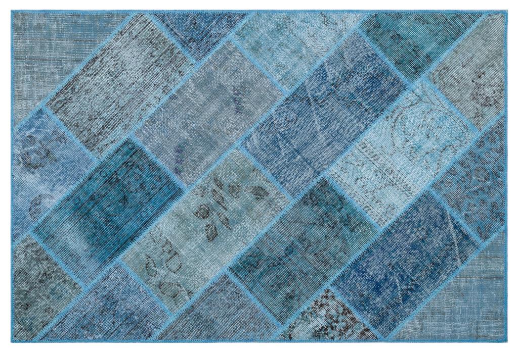 Apex Patchwork Carpet Blue 26605 120 x 180 cm
