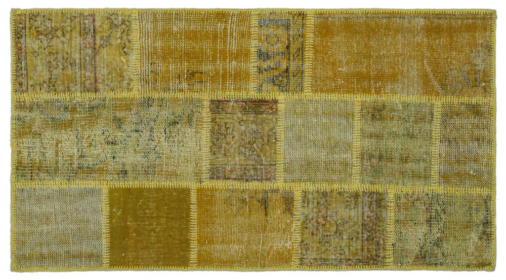 Apex Patchwork Carpet Yellow 25884 80 x 150 cm