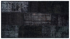 Apex Patchwork Carpet Black 24753 80 x 150 cm