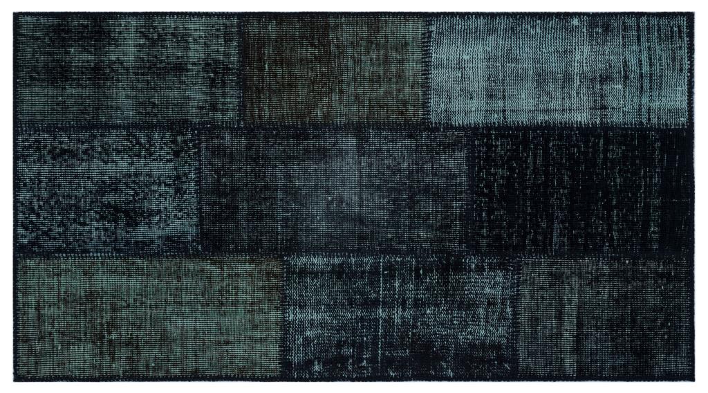 Apex Patchwork Carpet Black 26027 80 x 150 cm