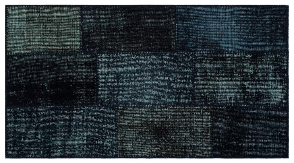 Apex Patchwork Carpet Black 26040 80 x 150 cm