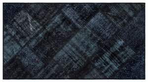 Apex Patchwork Carpet Black 26099 80 x 150 cm