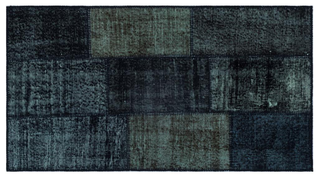 Apex Patchwork Carpet Black 26104 80 x 150 cm