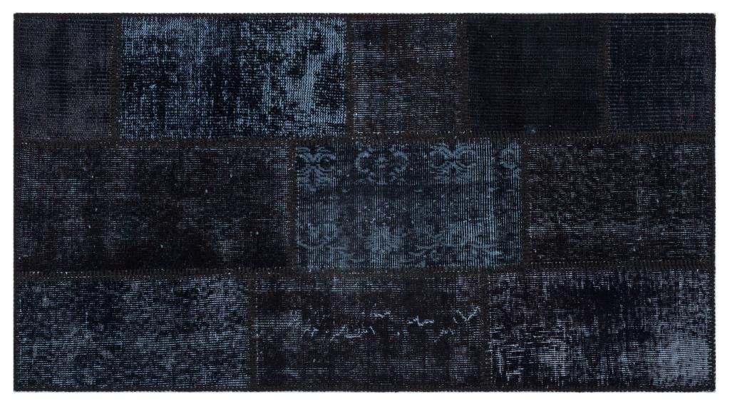 Apex Patchwork Carpet Black 26141 80 x 150 cm