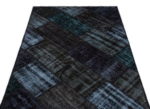 Apex Patchwork Carpet Black 26289 120 x 180 cm