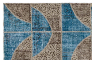 Apex Patchwork Carpet Turquoise 2090 160 x 230 cm