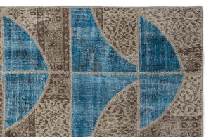 Apex Patchwork Carpet Turquoise 2090 160 x 230 cm