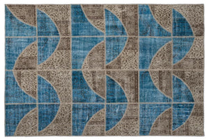 Apex Patchwork Carpet Turquoise 2090 160 x 230 cm