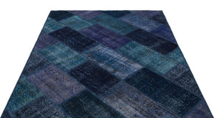 Apex Patchwork Carpet Turquoise 21192 161 x 232 cm