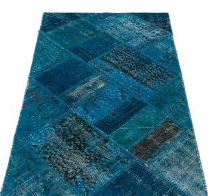 Apex Patchwork Carpet Turquoise 21328 82 x 150 cm