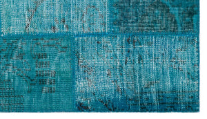 Apex Patchwork Carpet Turquoise 21329 83 x 147 cm