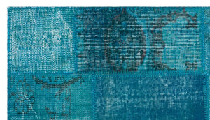 Apex Patchwork Carpet Turquoise 21329 83 x 147 cm