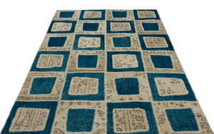 Apex Patchwork Carpet Turquoise 21346 160 x 240 cm
