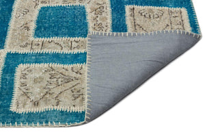 Apex Patchwork Carpet Turquoise 21363 160 x 241 cm
