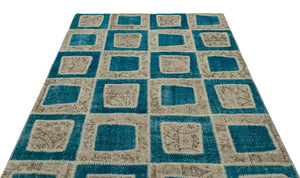 Apex Patchwork Carpet Turquoise 21363 160 x 241 cm