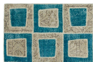 Apex Patchwork Carpet Turquoise 21363 160 x 241 cm