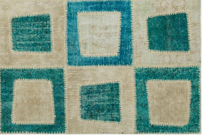 Apex Patchwork Carpet Turquoise 21819 160 x 242 cm